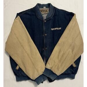 Men’s Unisex Vintage CAT Caterpillar Denim Jacket Size 2XL